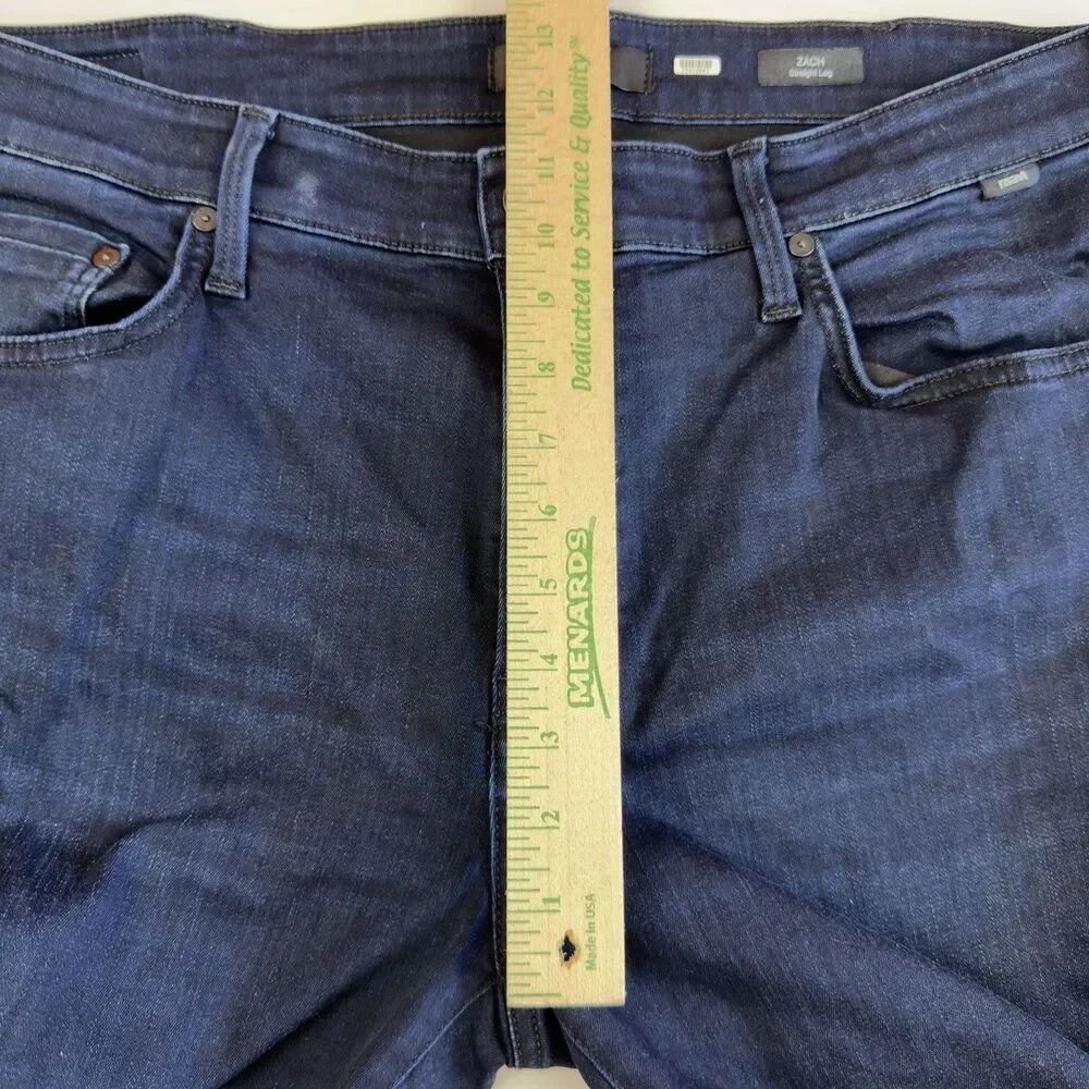 Mavi Zach Straight Leg Jeans Men’s 37W 28.5L Stretch Cotton Blend Dark Wash Blue